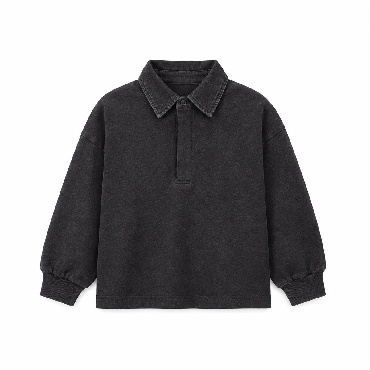 Boys Denim Collar Grey Polo