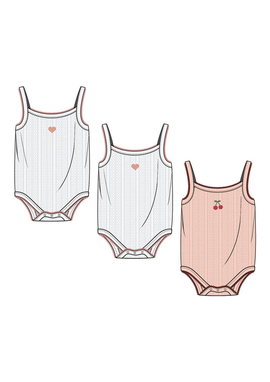 Pointelle Heart Set Undershirts