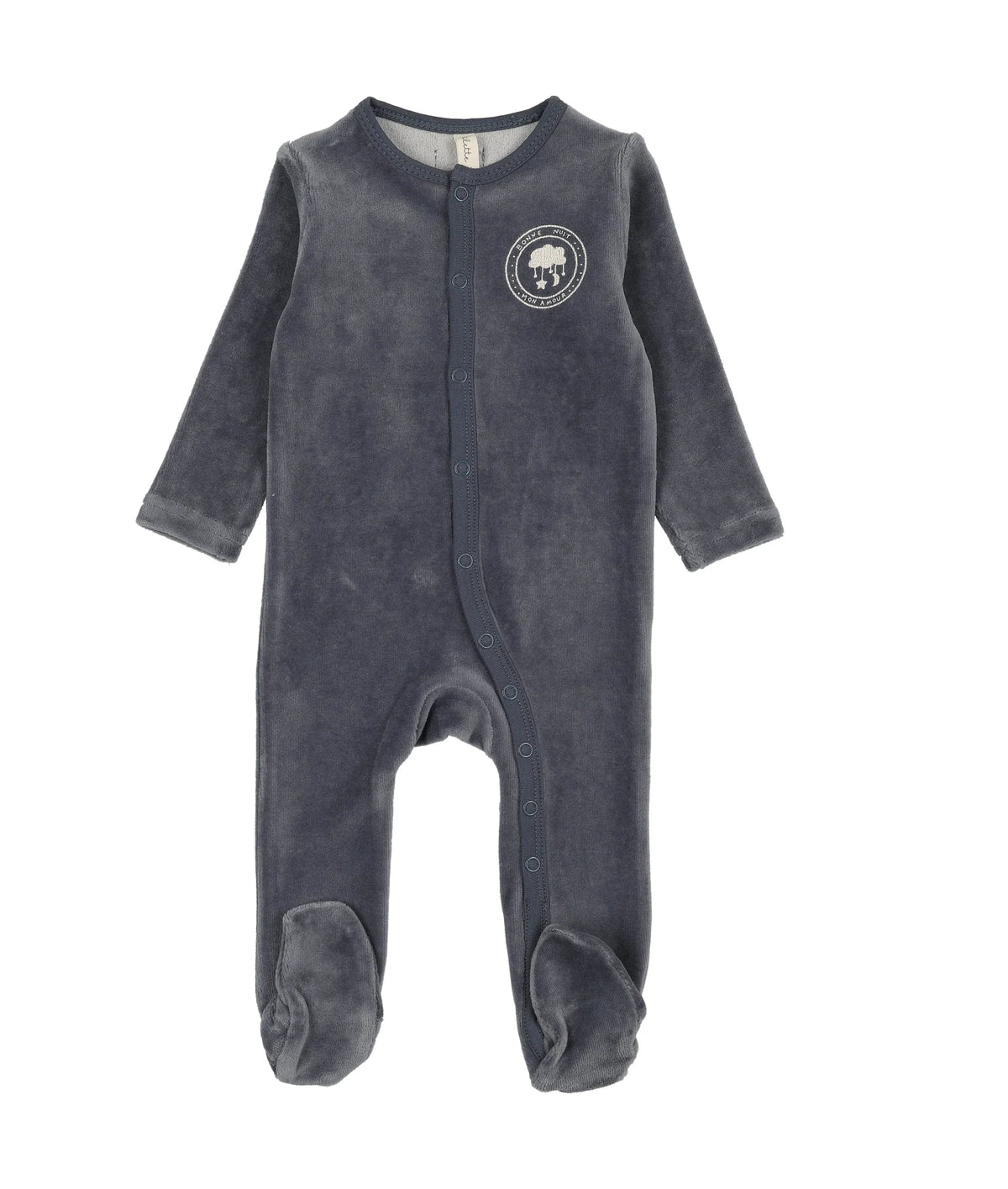 Velour Snap Down Off Navy Footies Set