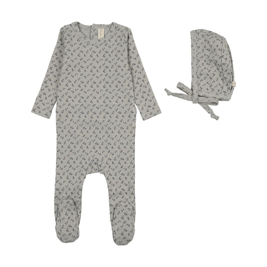 Cherry Blossom Pale Blue Footie Set