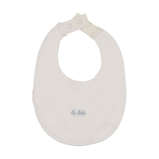 Le Bebe Cream Blue Bib