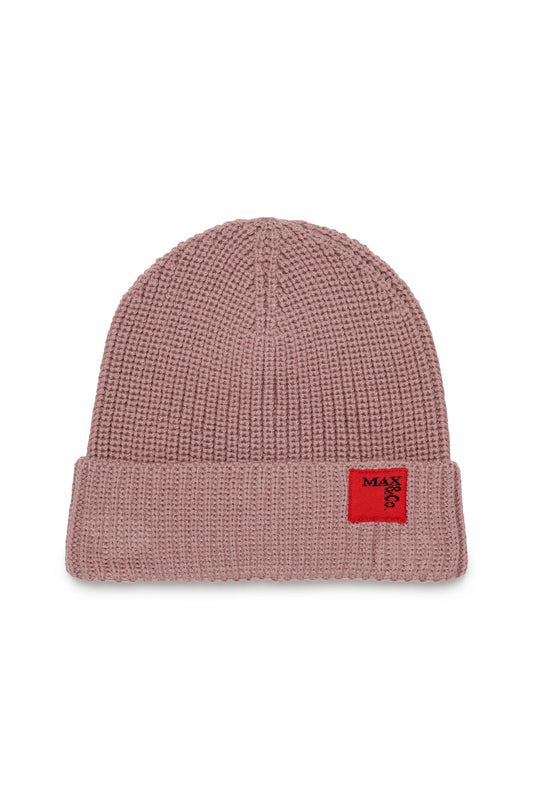 Knit Mauve Beanie with Logo