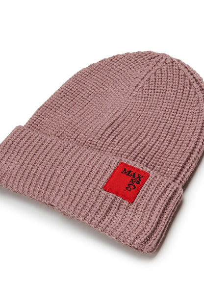 Knit Mauve Beanie with Logo