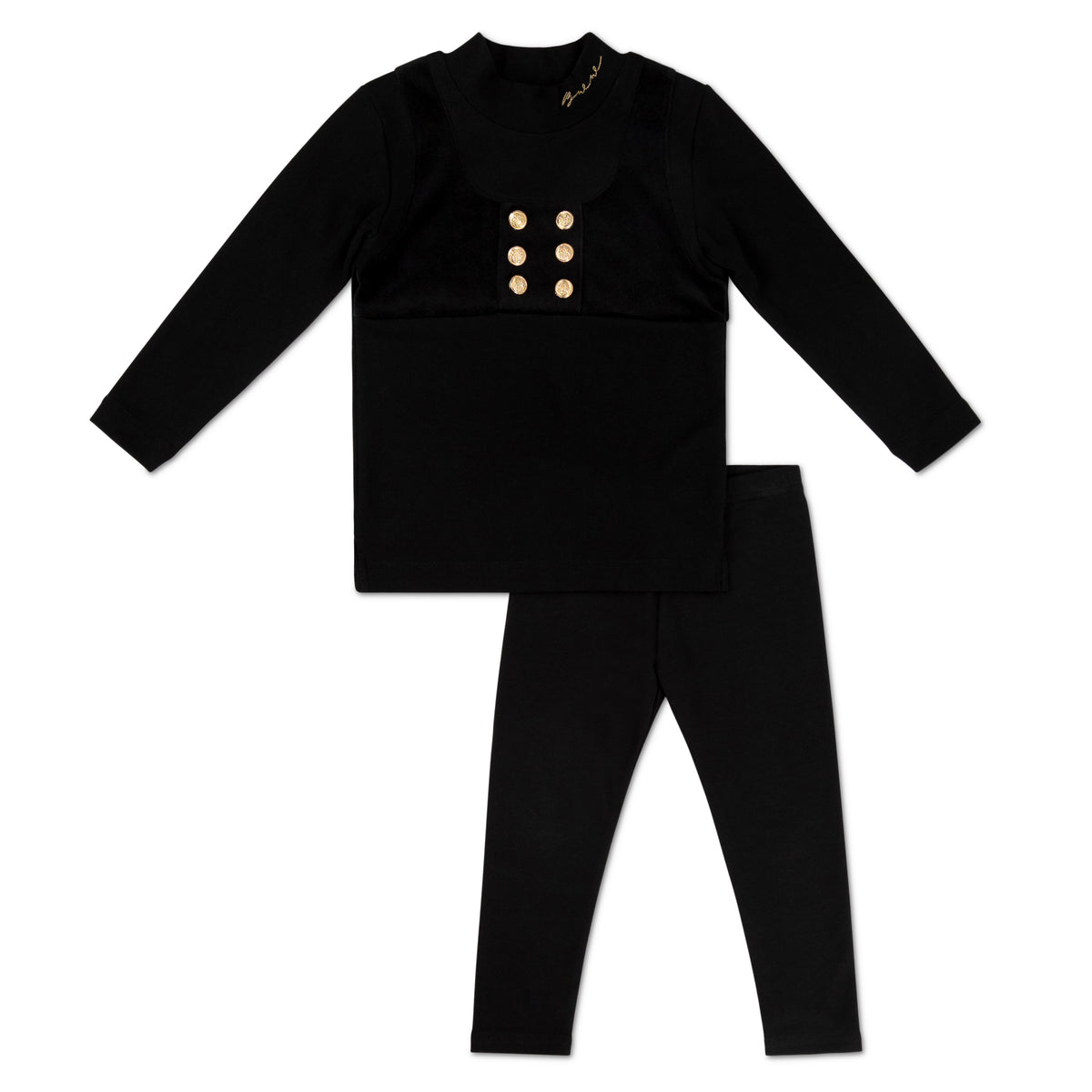 Boys Double Brested Black Two Piece