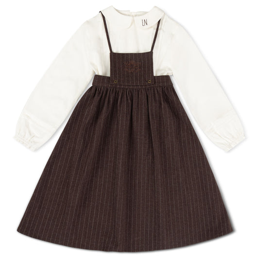 Pinstripe Jumper Brown Wool Set