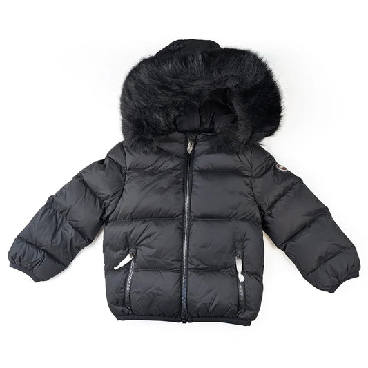 Baby Boy Down Nero Coat With Fur