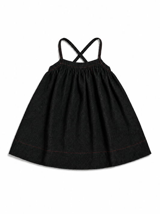 Pinafore Black Denim Jumper