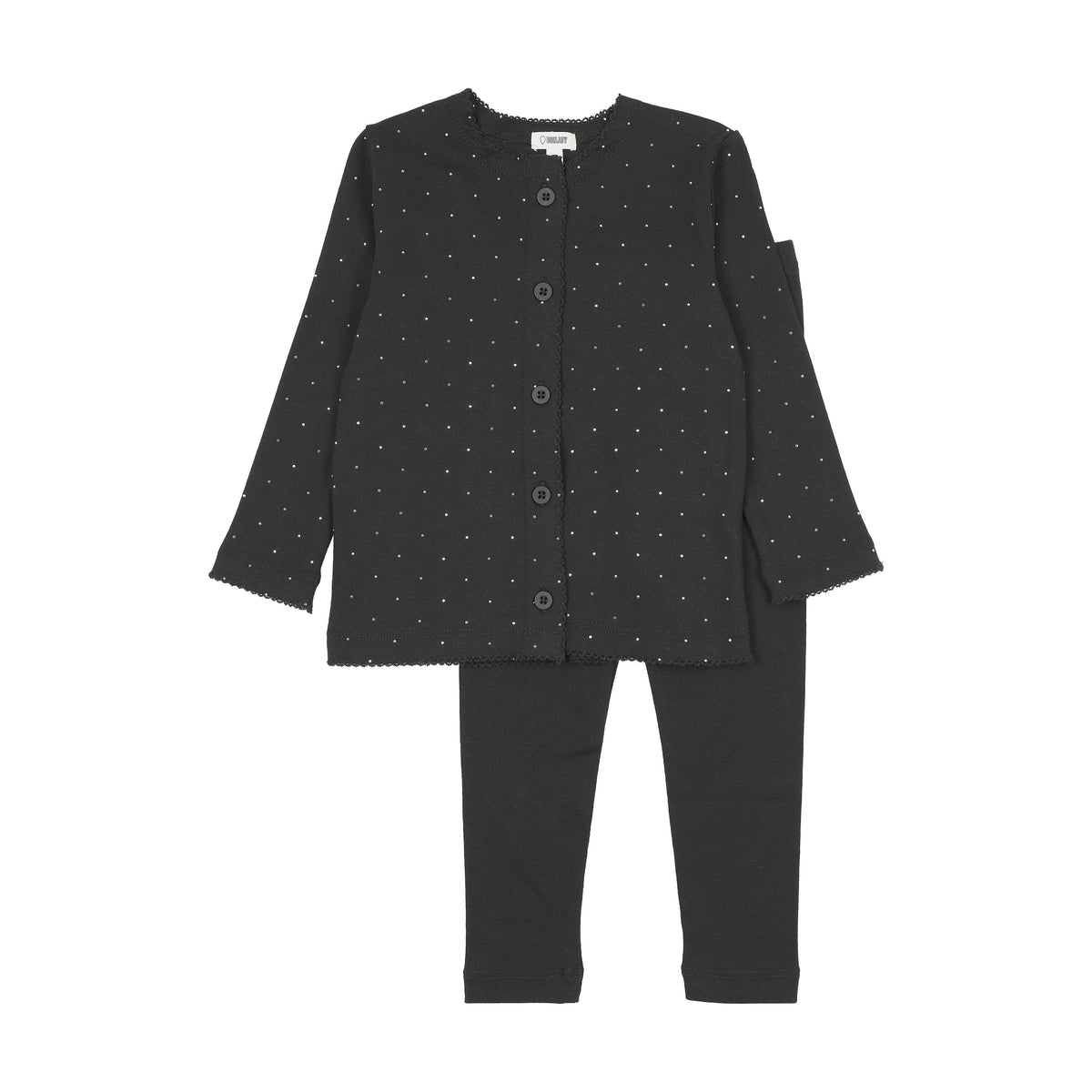 Multi-Rhinestone Black Pajamas