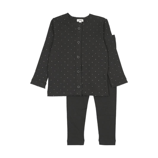 Multi-Rhinestone Black Pajamas
