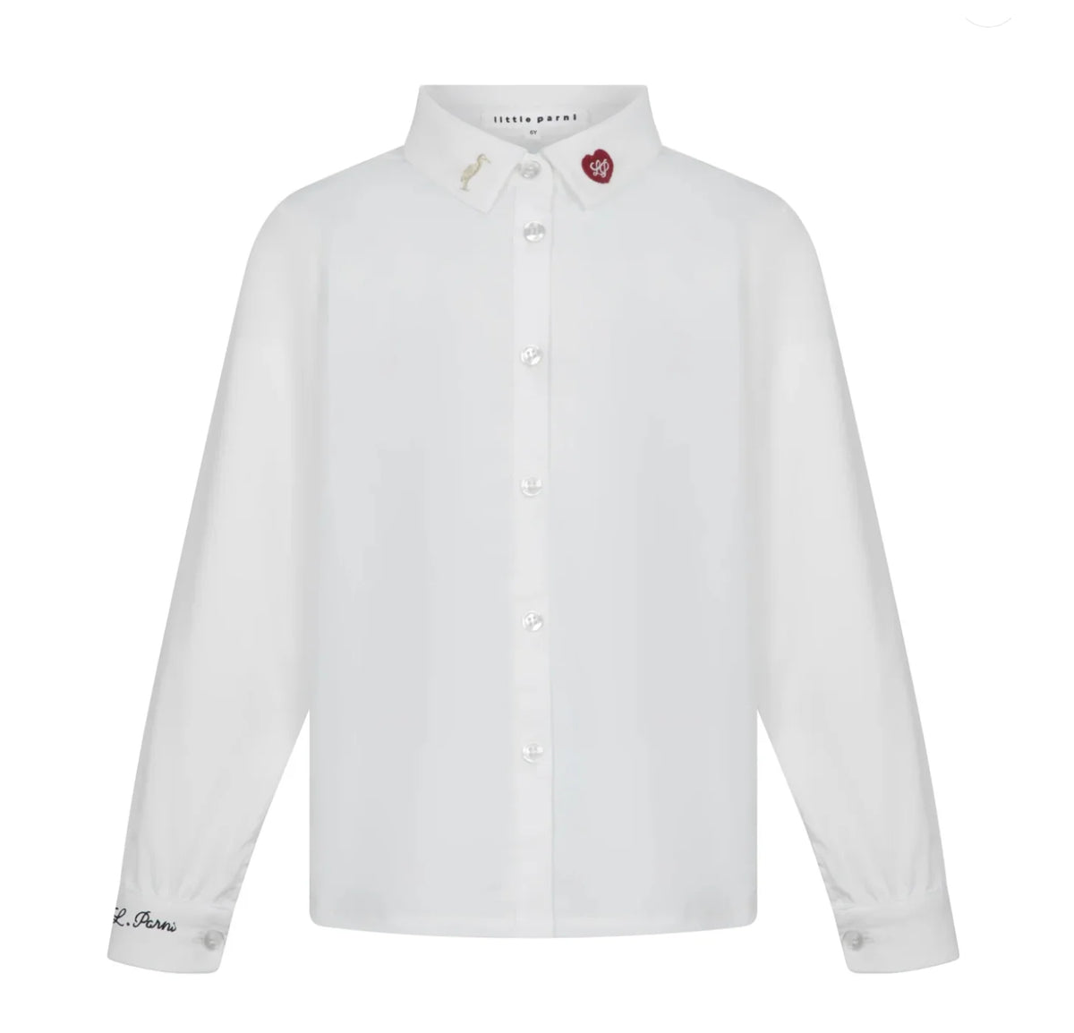 Girl's Elegant Embroidered White Shirt