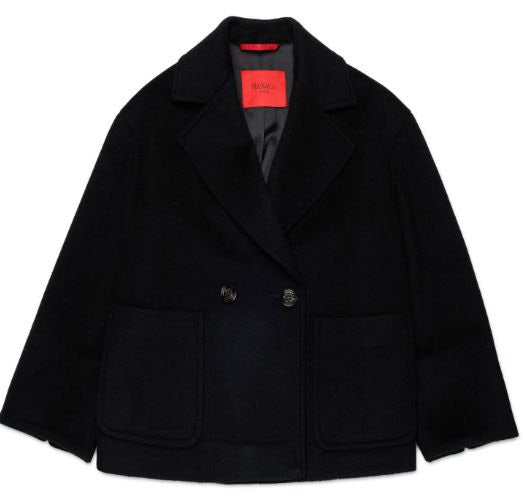 Short Wool Black Coat