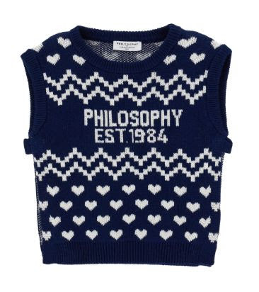 Sweater Vest With Logo And Hearts