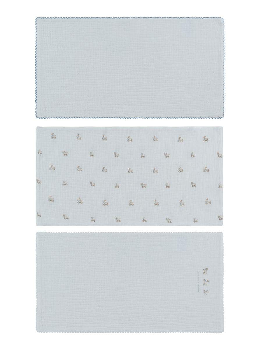 Petits Amis Blue Burp Cloth Set