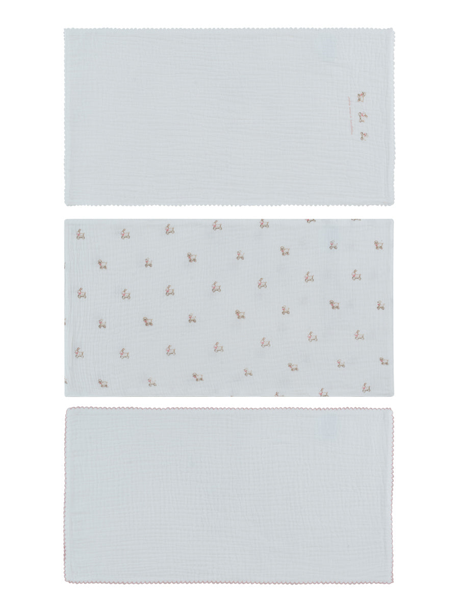 Petits Amis Pink Burp Cloth Set