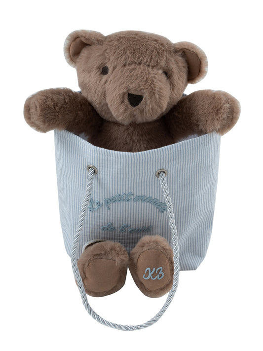 Petit Ours Blue Teddy in Bag