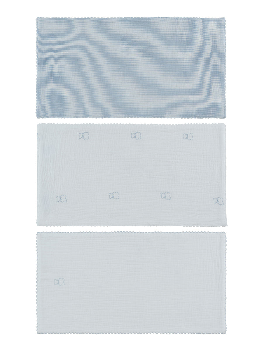 Petit Ours Blue Burp Cloth Set
