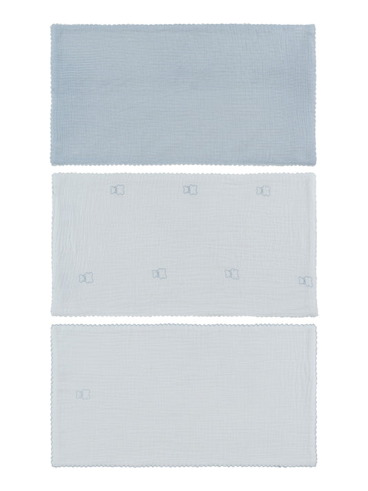 Petit Ours Blue Burp Cloth Set