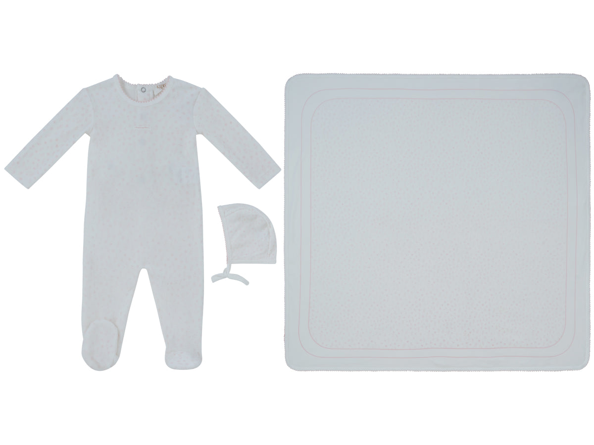 Whispering Blooms Rose Footie Hat & Blanket Set