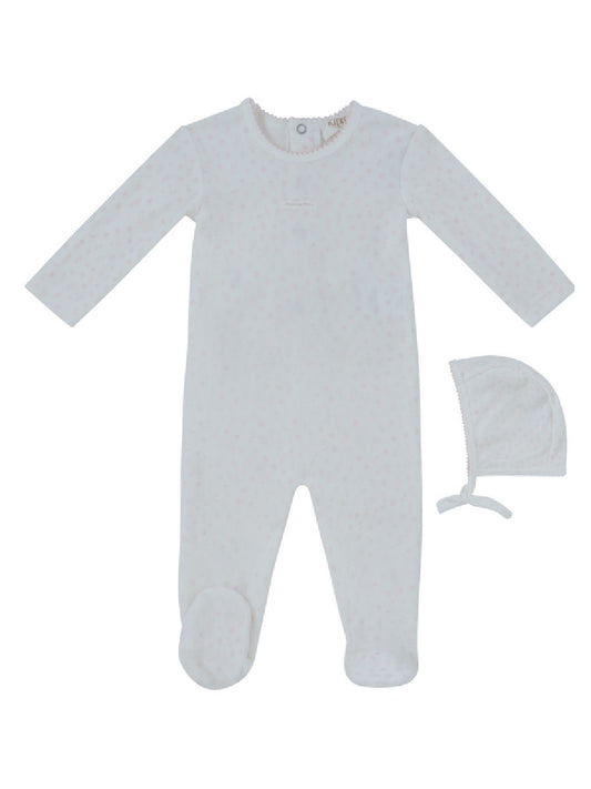 Whispering Blooms Rose Footie & Hat Set