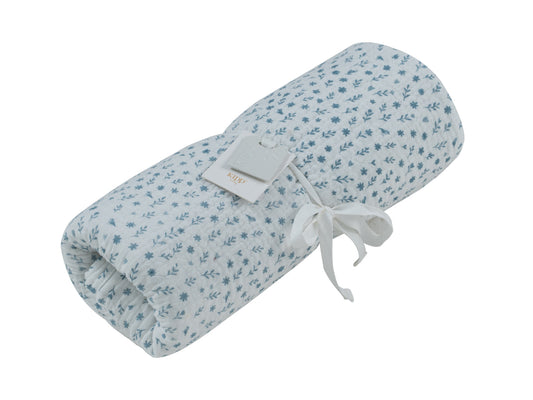 Whispering Dark Blue Blooms Swaddle