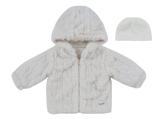 Atelier Cable Fur White Jacket & Hat