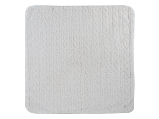 Atelier Cable White Fur Blanket