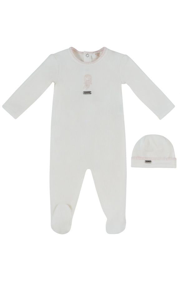 Atelier Bunny Pink Footie & Hat Set
