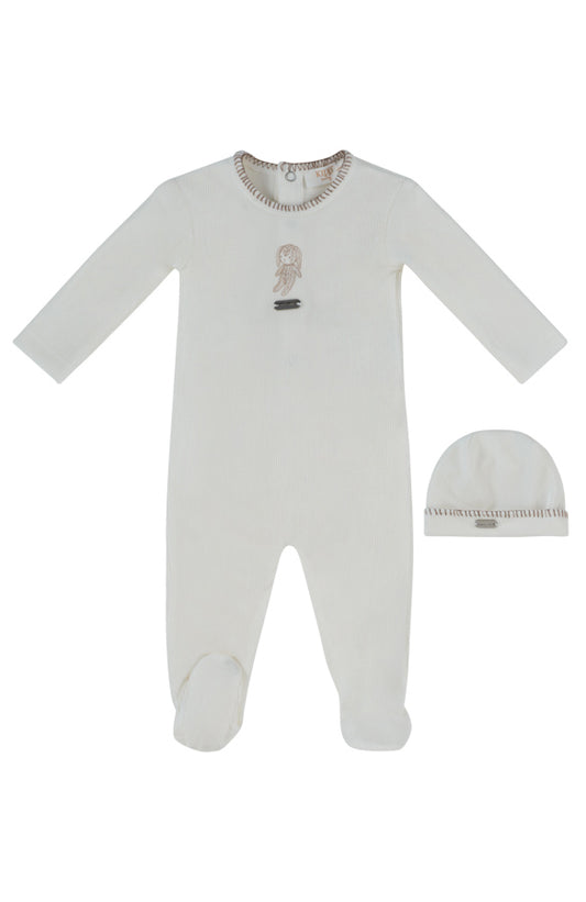 Atelier Bunny Taupe Footie & Hat Set