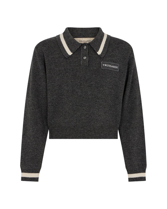 Girls Grey Knit Sweater