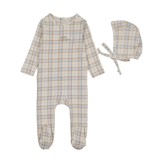 Tartan Print Oat Footie Set