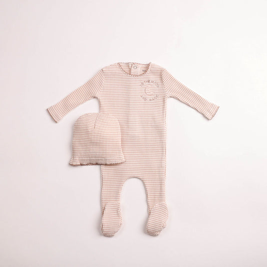 Bee & Dee To The Moon Ballerina Pink Footie & Beanie