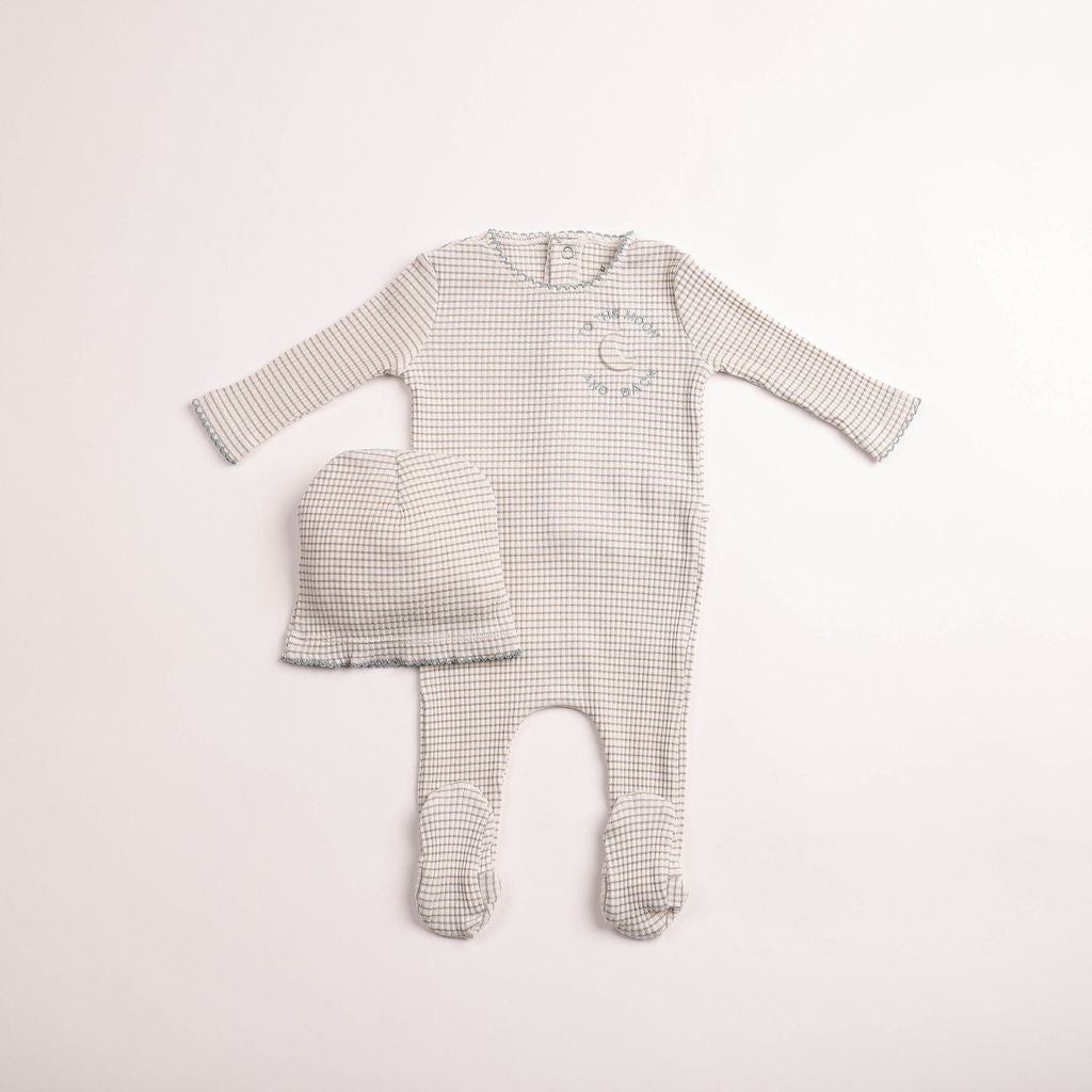Bee & Dee To The Moon London Fog Footie & Beanie