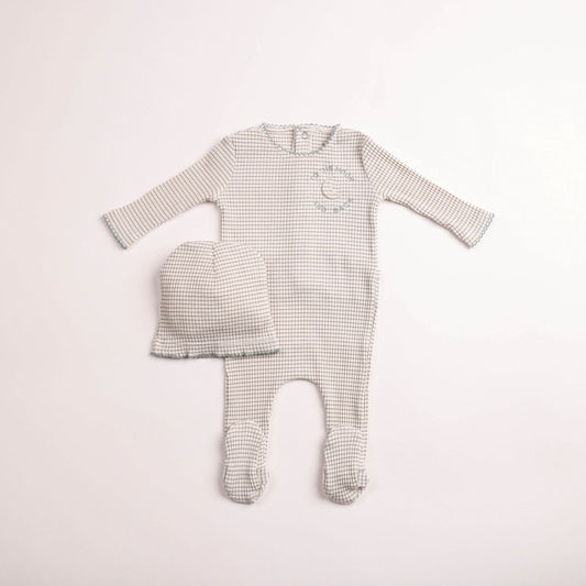 Bee & Dee To The Moon London Fog Footie & Beanie