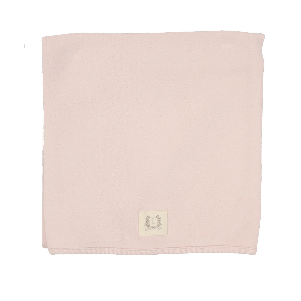Pointelle Emblem Soft Pink Blanket
