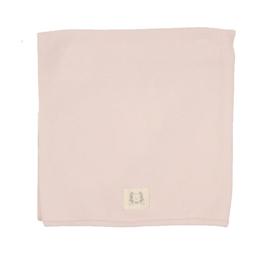Pointelle Emblem Soft Pink Blanket