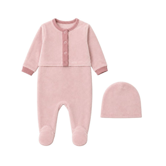 Cozy Cardigan Pink Footie Set