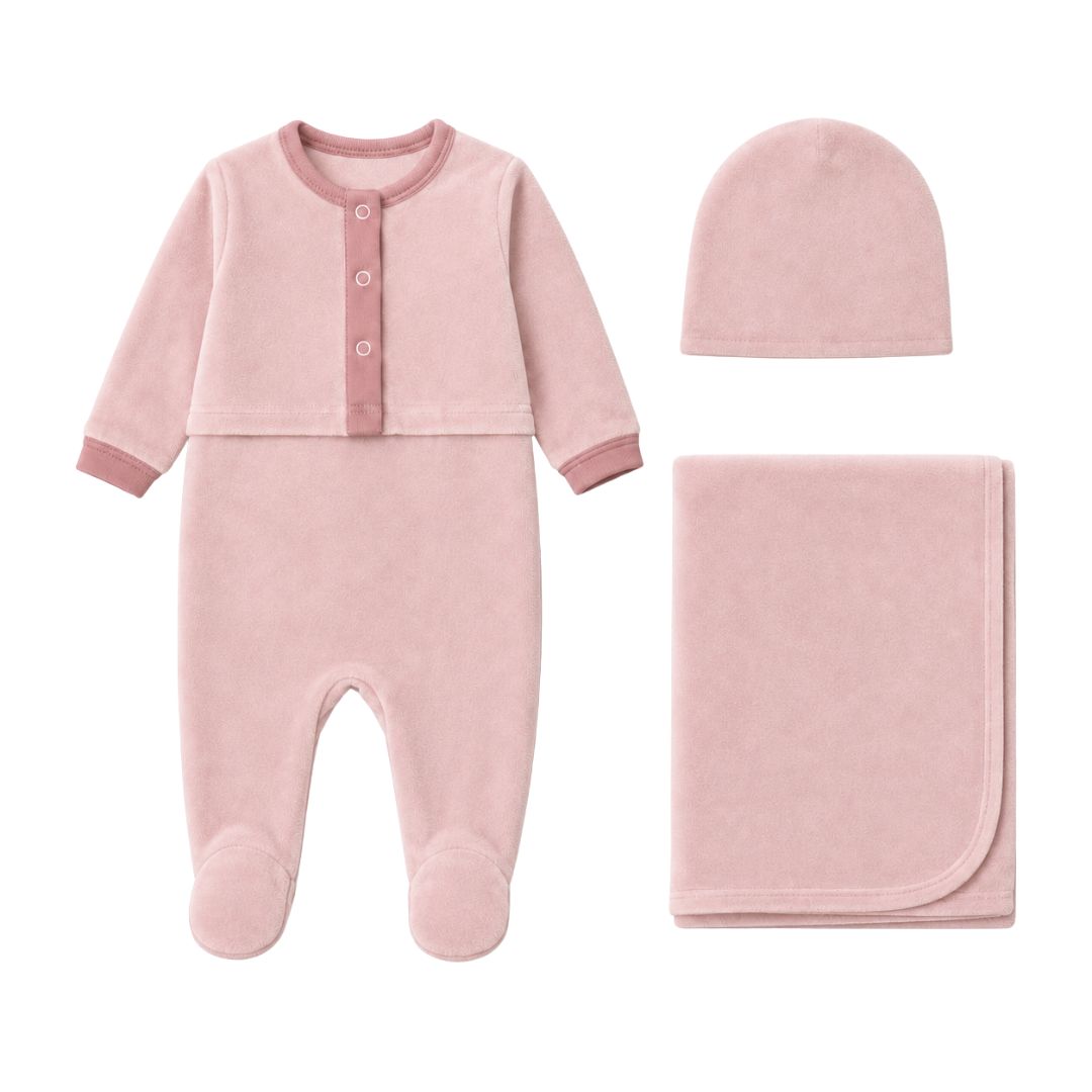 Cozy Cardigan Pink Layette Set