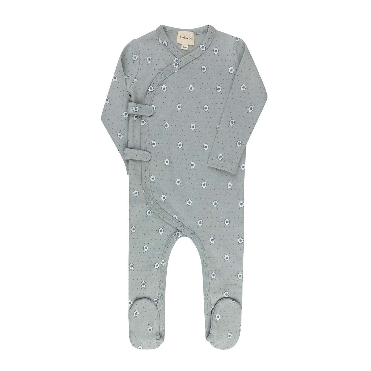 Floral Dot Blue Footie