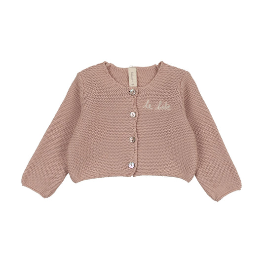 Le Bebe Knit Dusty Pink Cardigan