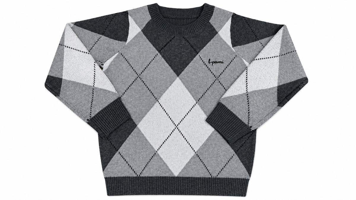 Boys Argyle Grey Sweater