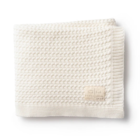Herringbone Cream Baby Blanket