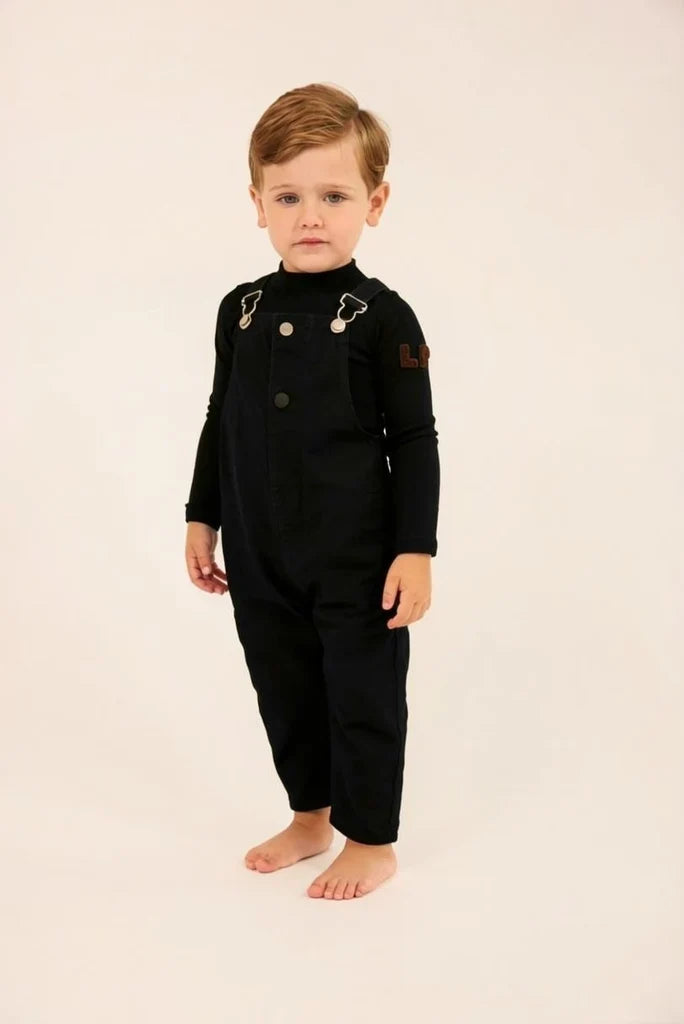 Casual Mockneck Black Onesie
