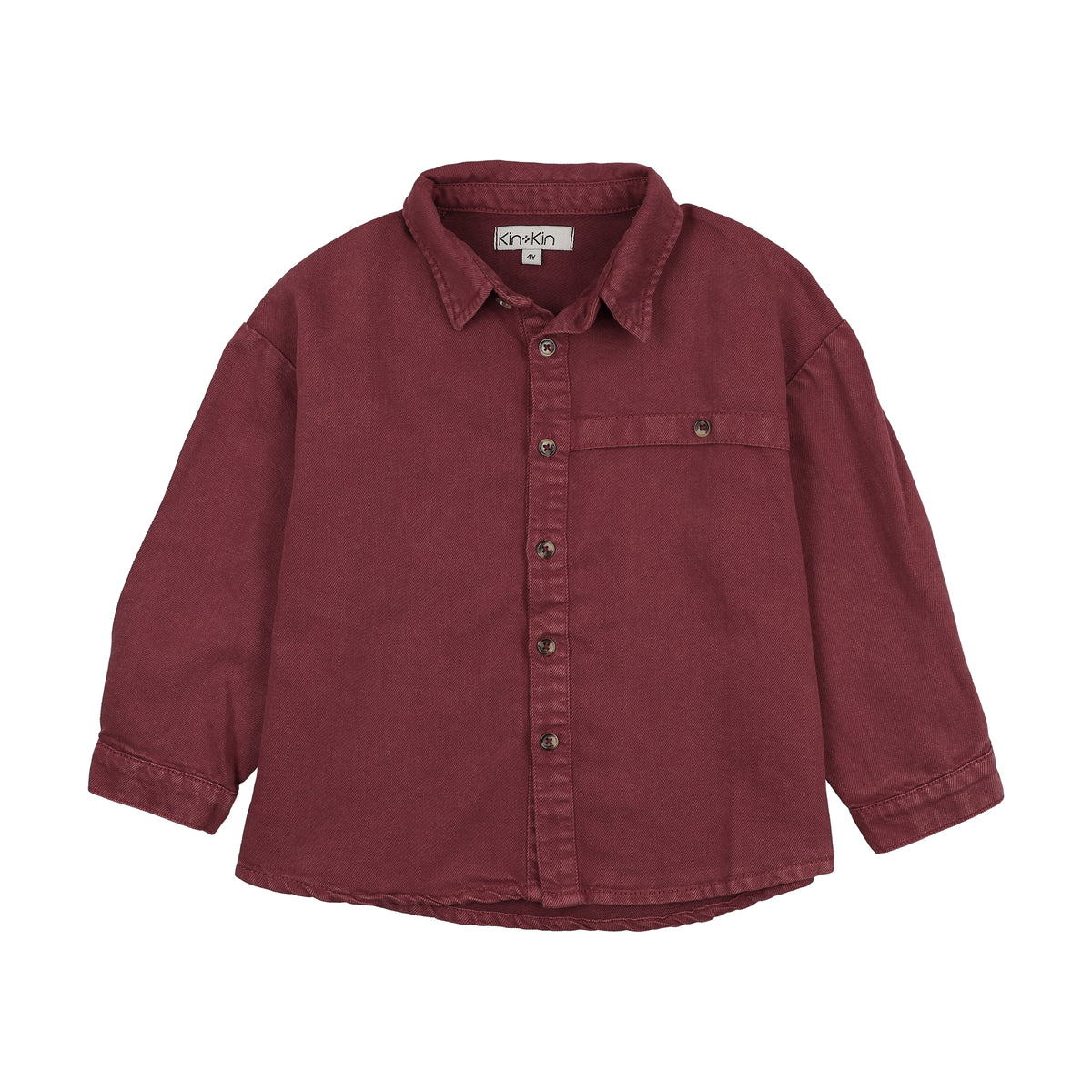 Boys Washed Burgundy Shirt