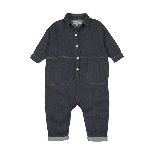 Boys Washed Blue Romper