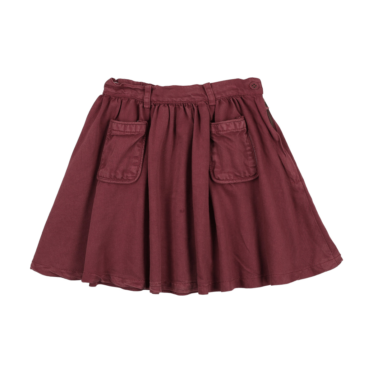 Girls Washed Burgundy Skirt