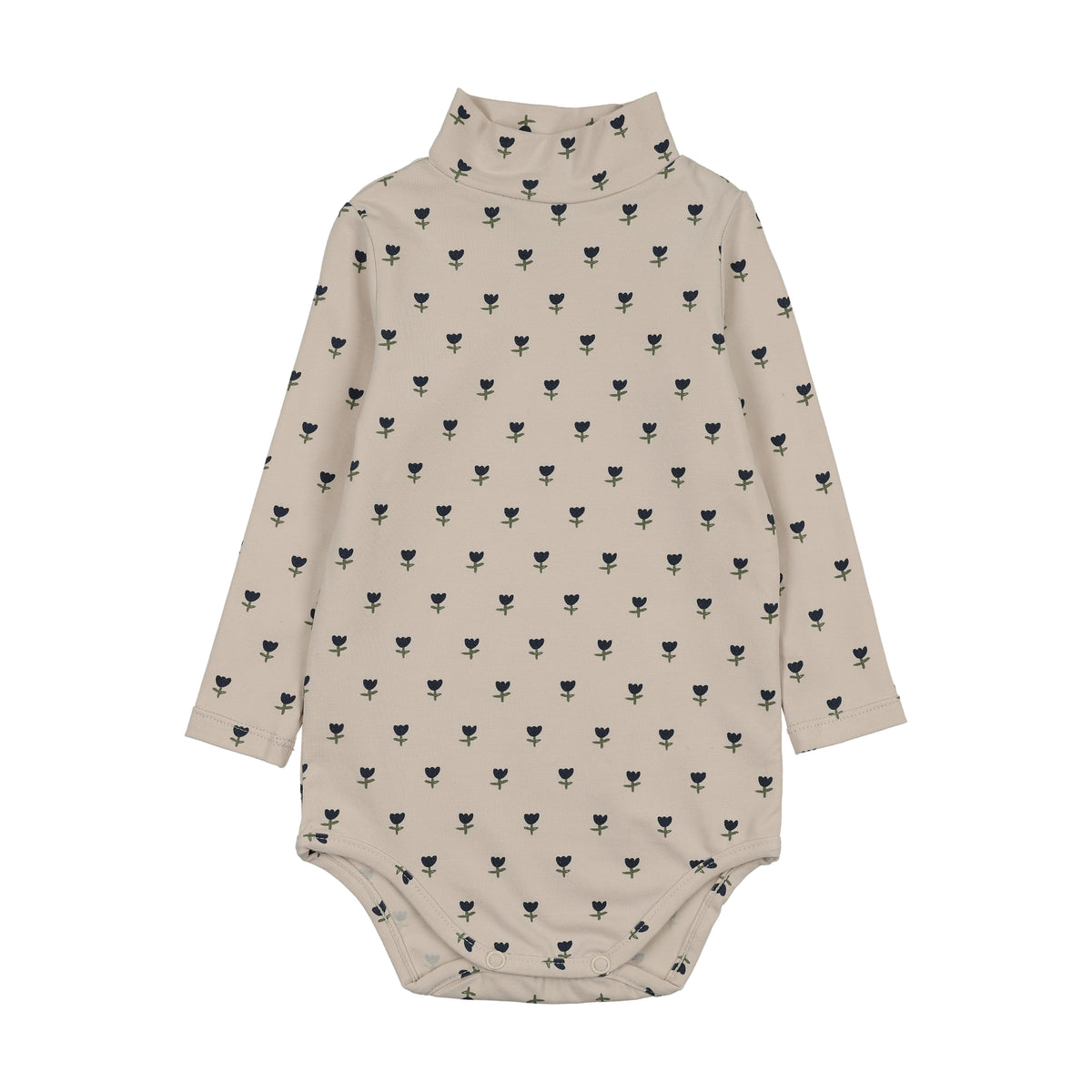 Mockneck Blue Tulip Print Onesie