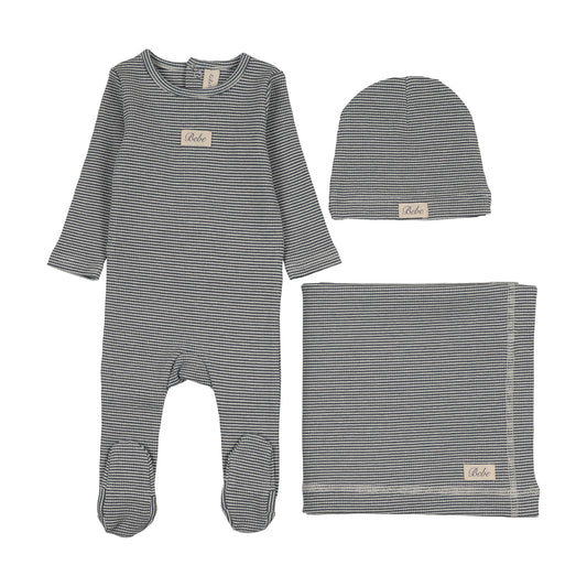 Striped Bebe Off Navy Layette Set
