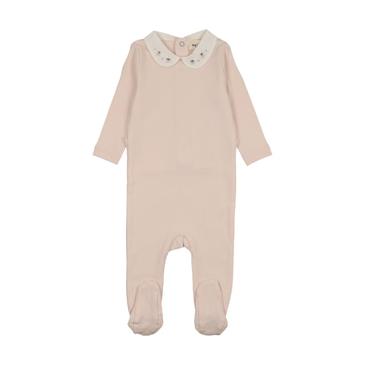 Embroidered Collar Base Baby Blush Footie