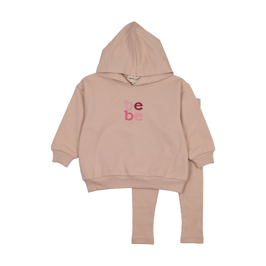 Hooded Pink Sweatshirt Set