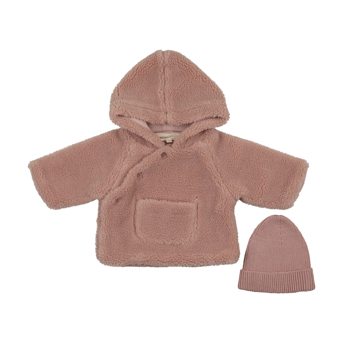 Sherpa Rose Jacket with Knitted Beanie